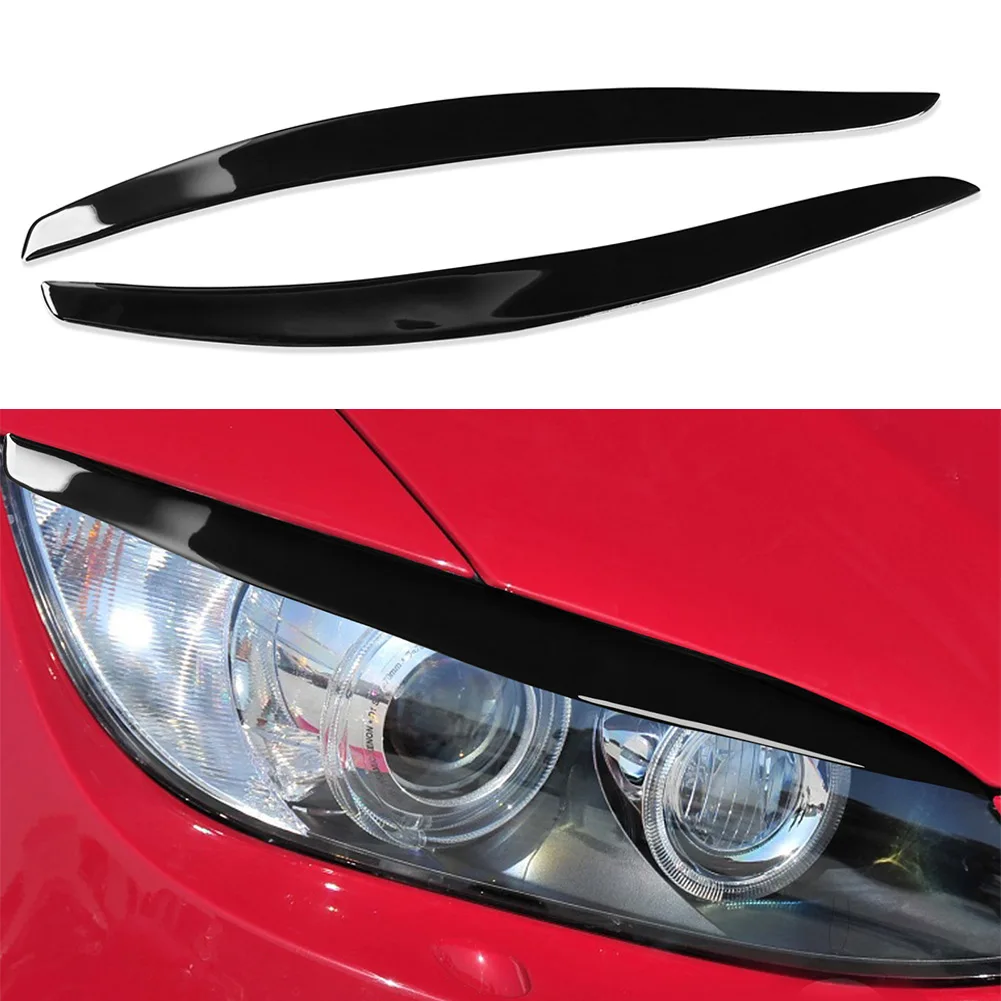 

2pcs Gloss Black Car Headlight Eyelids Eyebrow Trim For BMW 3 Series E92 E93 M3 2006-2012 High Quality Resin Headlight Eyebrows