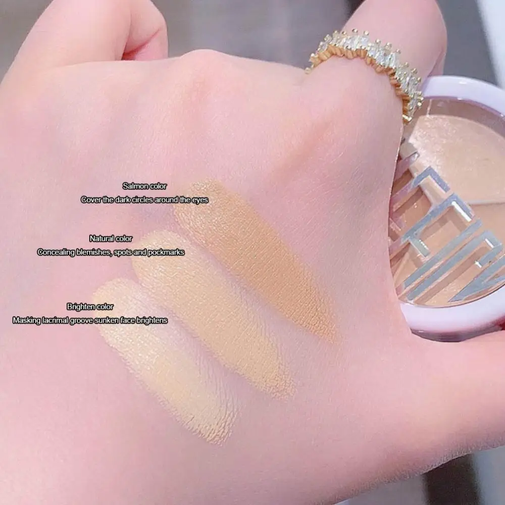 

3 Color Concealer Cream Cover Acne Spots Dark Circles Soft Mist Concealer Palette Beauty Cosmetics Face Contour Concealer