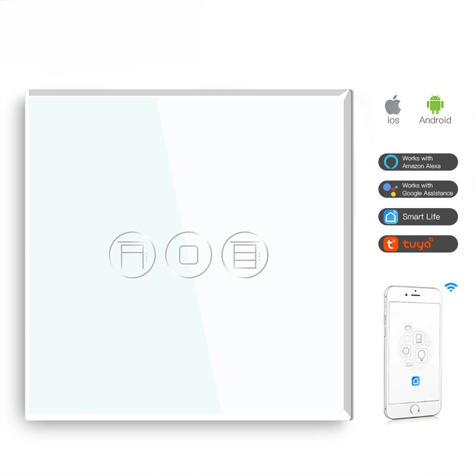 Фото Кнопка-переключатель ADEA Zigbee Alexa Alloy с управлением через приложение (без кнопок) №1
