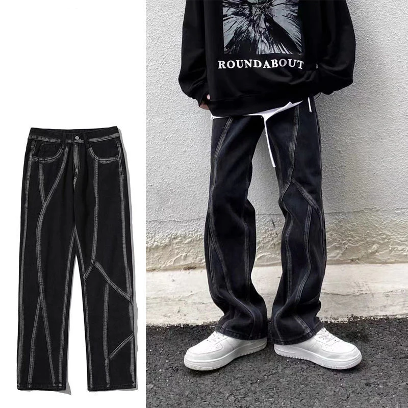 

Hip Hip Denim Pants 2022 Men Streetwear Denim Pants Harajuku Cotton Joggers Jeans Trousers Harem Pants Autumn