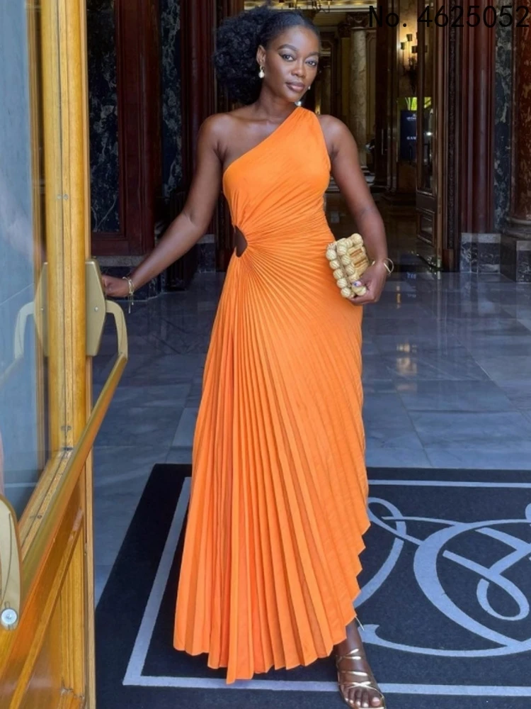 

African Dresses For Women Sleeveless New Dashiki Pleated Ankara Bazin Traditional Robe Maxi Dress 2022 Summer Africa Clothes