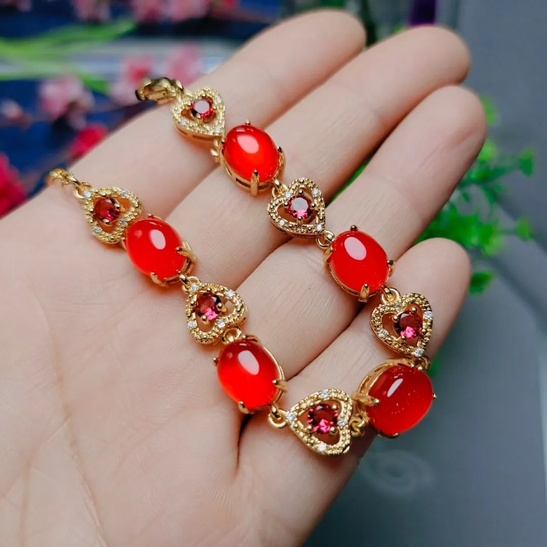 

Women Genuine Jade Bracelet Red Chalcedony Fine Jewelry Bangle Real Chinese Certified Jades Stone Accessorie Carnelian Bracelets
