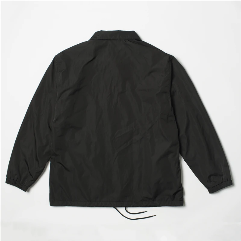 Nylon hip hop streetwear plain black coaches jacket vintage waterproof lightweight windbreaker for men images - 6