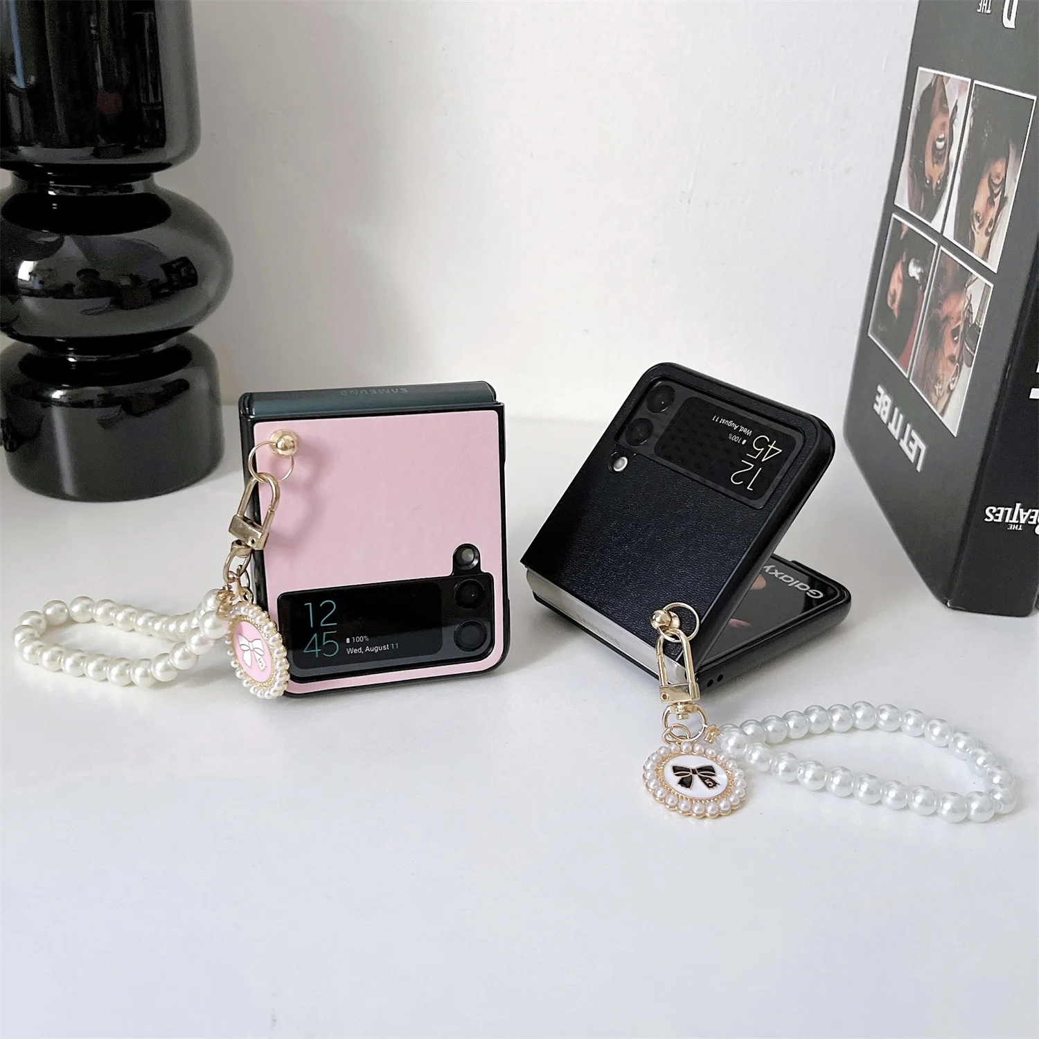 Роскошный корейский чехол с бантом жемчужным браслетом цепочкой 3D любовным