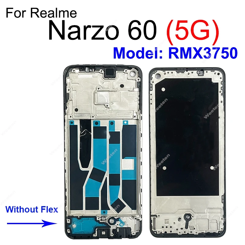 Фото Крышка корпуса ЖК-дисплея для Realme Narzo 50 50A 50i Pro Prime 60 60X 70X 70 Pro 4G 5G, передняя рамка ЖК-дисплея, держатель, запасные части №4