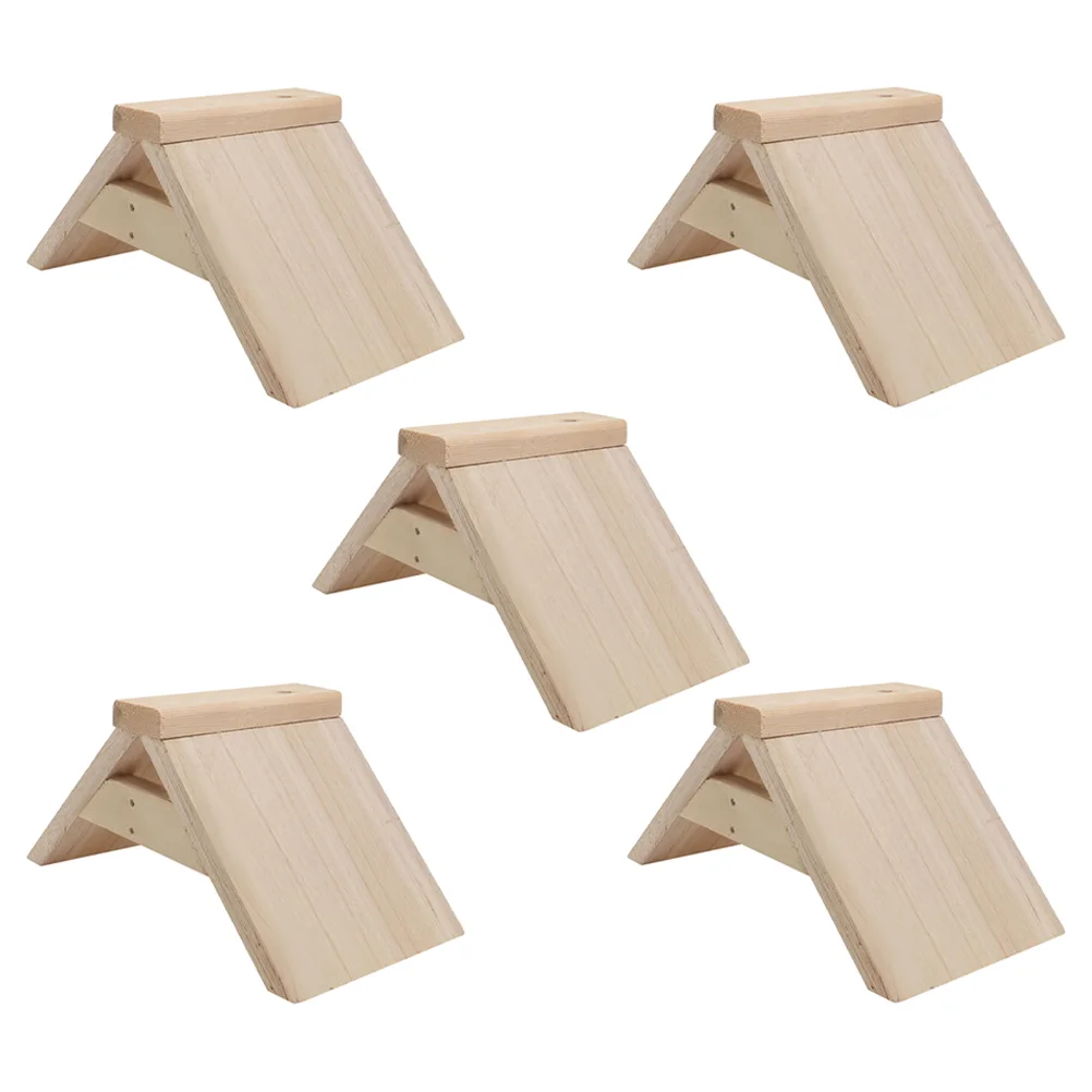 

5 Pcs Chew Toys Pigeon Solid Wood Perch Playing Parrot Birdcage Perches Cages Wooden Stand Roosting Holder