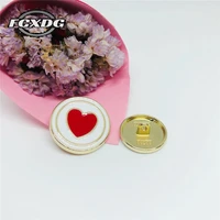 10pcs 152025mm wholesale fashion shirt buttons red heart pattern round metal buttons for clothing sewing accessories buttons