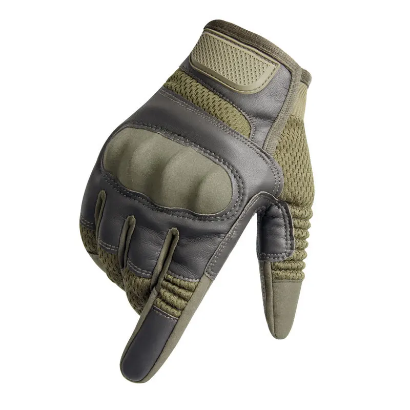 

2022 New Touchscreen Leather Tactical Glove Army Cycling Military Combat Airsoft Shooting Hunting Sport Full Finger Gloves Men