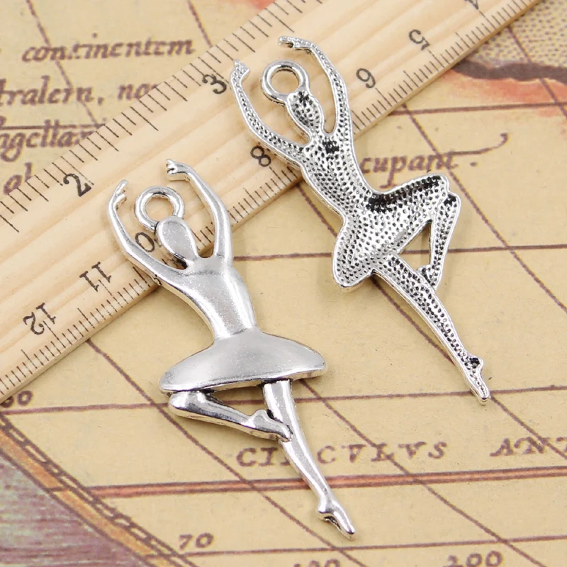 

6pcs Charms Ballet Girl Dancer Ballerina 63x23mm Tibetan Silver Color Pendants Antique Jewelry Making DIY Handmade Craft