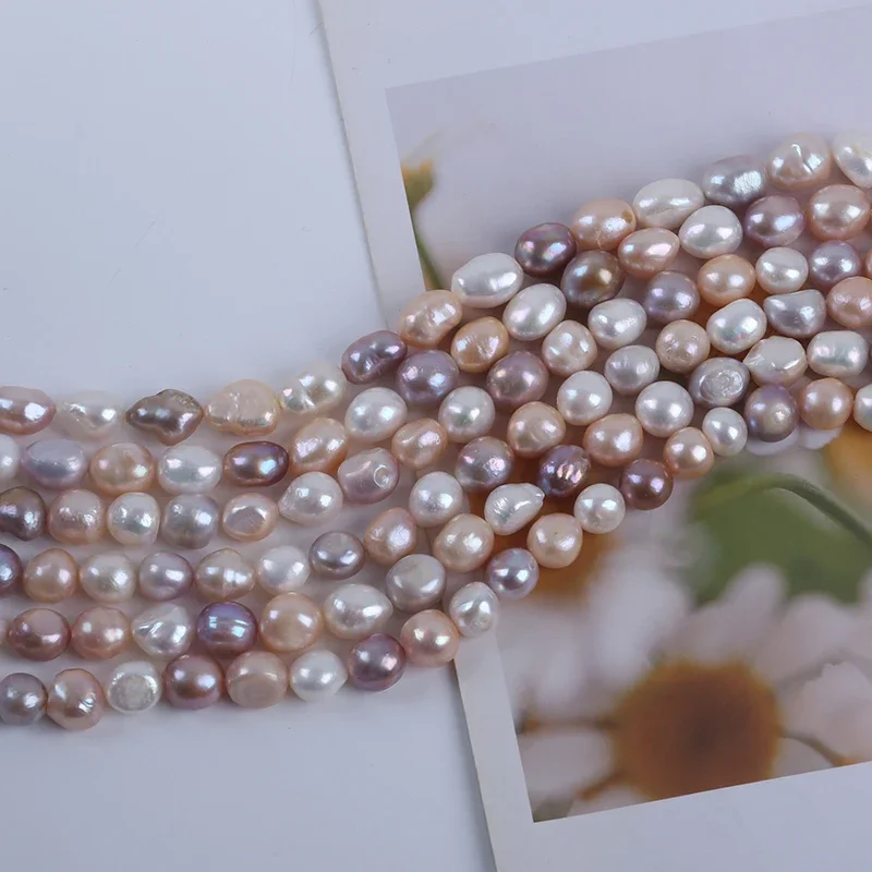 9-10 мм белый розовый фиолетовый смешанный натуральный пресноводный жемчуг в