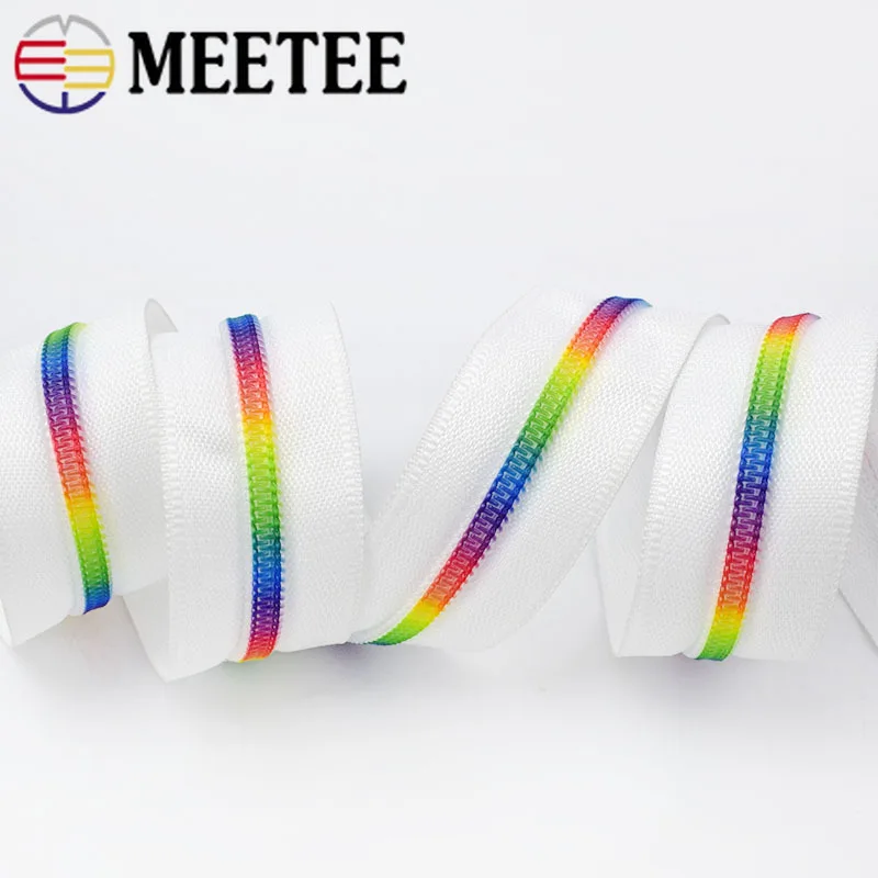 Meetee 2410 метров 5 # белые цветные зубья в катушке, нейлоновые детские сумки, украшение одежды, молния, сделай сам, ремонтные аксессуары ZA026 (art.: 7b24816a8) - 7b24816a8