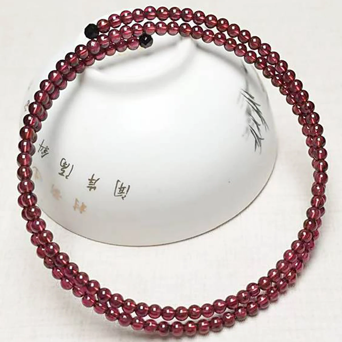 

Натуральный Круглый гранат 3,5 мм, 3-рядный браслет на одной нити