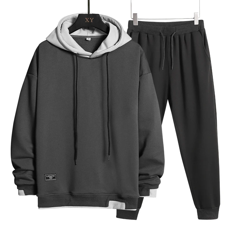 2023 Spring Autumn Men Outfit Set Fashion Sportswear Long Sleeve Hoodie+Sweatpants Casual 2 Piece Set Streetwear Male Tracksuit