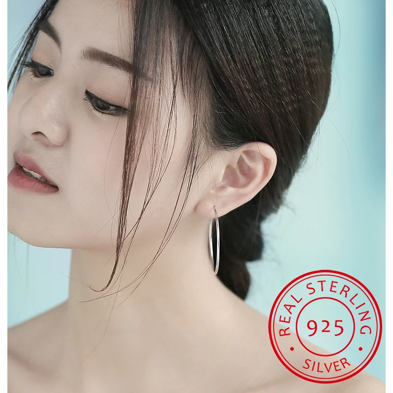 Серебряные серьги-кольца 60 мм