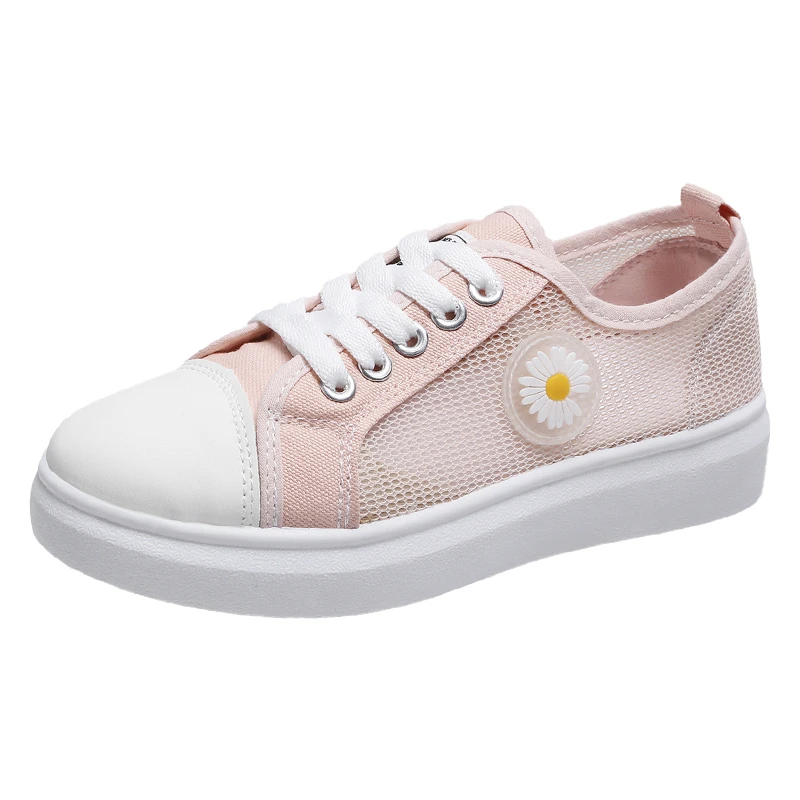 

Детские летние сетчатые кроссовки с цветами, повседневная школьная обувь для детей, Нескользящая дышащая спортивная обувь с мягкой подошво...