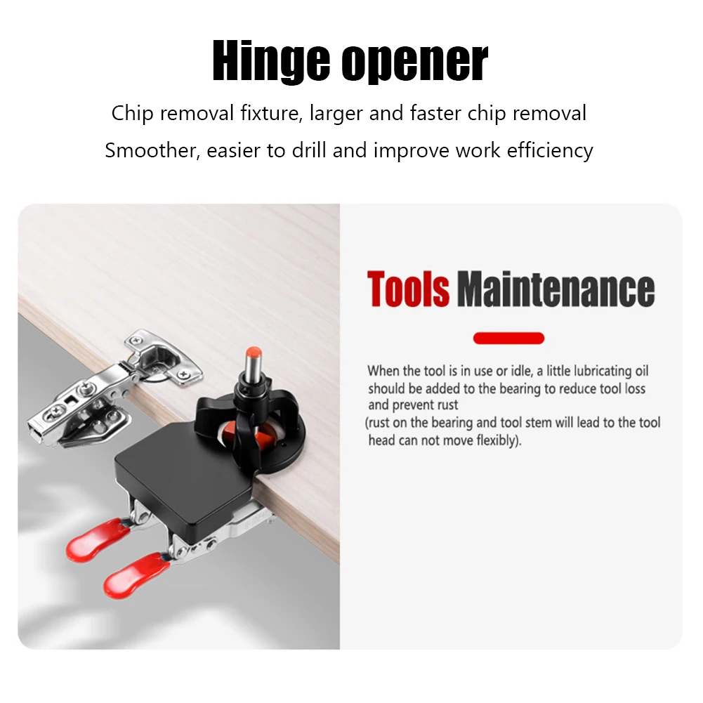 

35mm Hinge Boring Jig Efficient Template Hole Punch with Fixture Aluminum Alloy Hole Opener Adjustable Margin Installation Tools