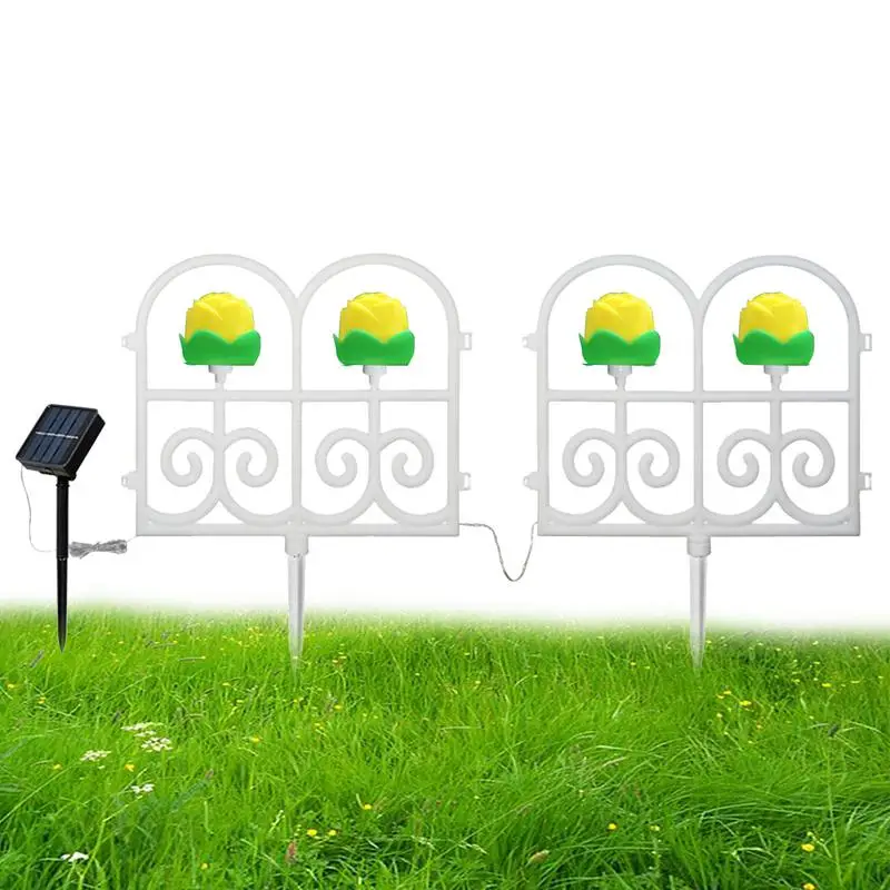 Рождественские елочные огни для забора 2X украшения на солнечной энергии