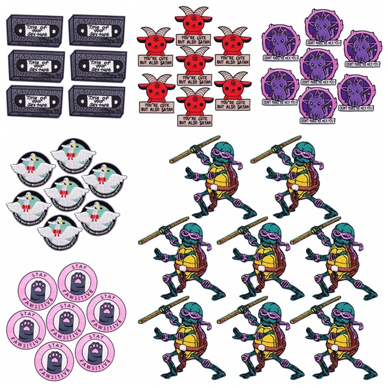 

Prajna Animal Patch Wholesale 10PCS Embroidery Patches For Clothing Patch Cute Badges Cartoon Stickers On Jacket DIY Accessories