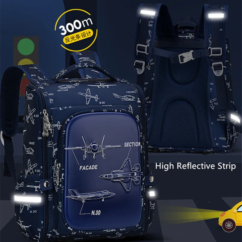 Детский водонепроницаемый школьный рюкзак Fengdong черный Водонепроницаемый