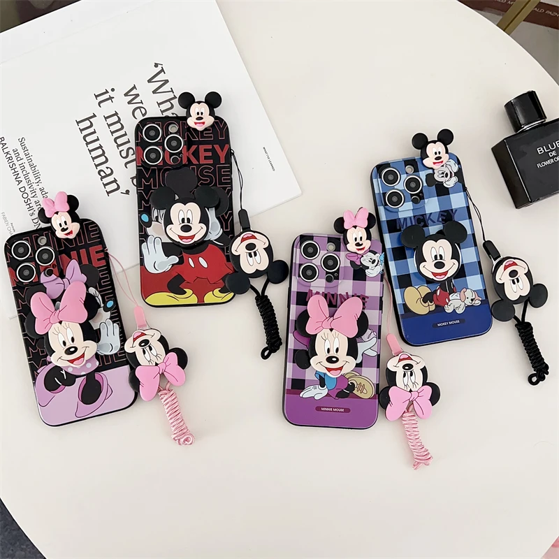 3D чехол Минни Микки для Motorola MOTO G53 G52 G51 G50 G60 G62 G71 G72 G73 G82 G84 G100 ремешок веревка с