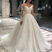 fashion lace up ball gown wedding dress 2022 sexy backless long sleeve wedding gown v neck lace train pleats robe de mari%c3%a9e