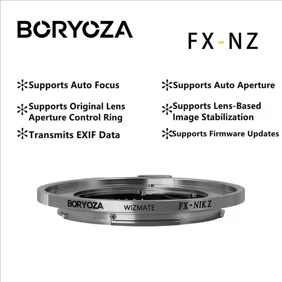Фото Адаптер для автофокусных объективов BORYOZA FX-NZ: для объективов Fujifilm X Mount на камеры Nikon Z Mount №3