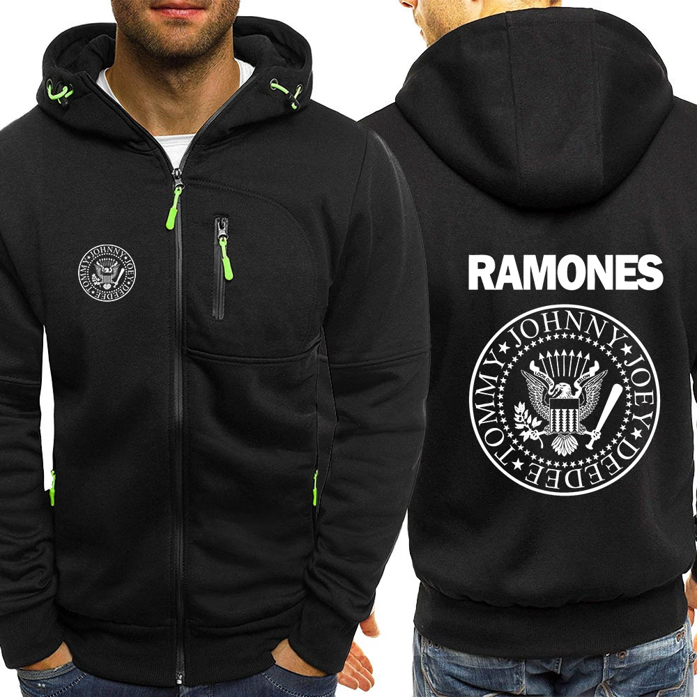 

2022 Ramone Seal Graphic Mens Printing Hoodie Hooded Sweatshirt Outwear Warm Jacket Zipper Up Comfortable Coats Tops
