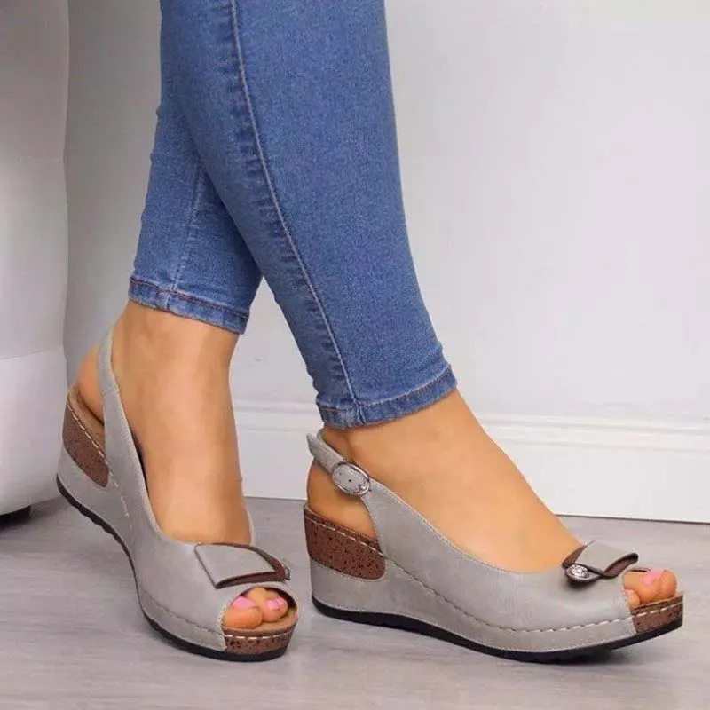 

2022 Woman Sandals Retro Wedges Summer Wedge Sandals Female Casual Sewing Women Shoes Comfortable Ladies Sandalias Plus Size New