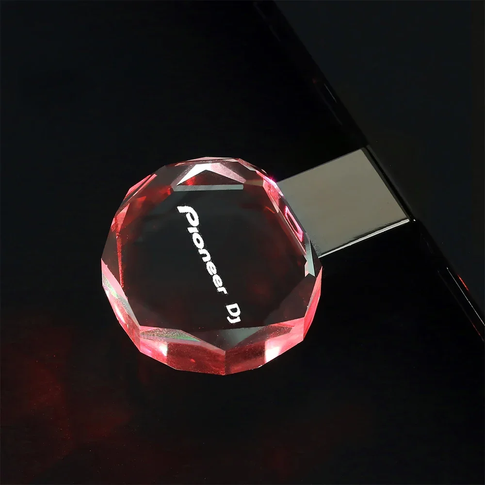 Фото Rhombus Crystal Pioneer DJ Pen Drive 64 ГБ Светодиодный флэш-накопитель USB 32 ГБ Бесплатный логотип Память Pendrive Креативные подарки U Disk №1