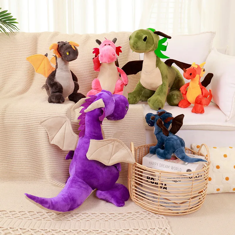 

Simulation flying dinosaur plush toy children's toy double-headed dinosaur fire-breathing dragon doll props decoration birthday