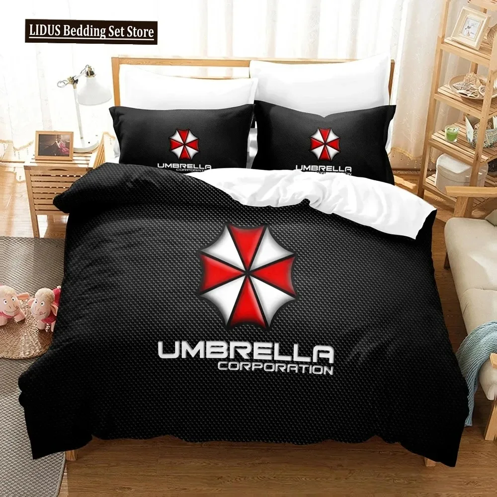 Corporation Red Umbrella Bedding Set Boys Girls Twin Queen Size Duvet Cover Pillowcase Bed Adult Fashion Home Textileextile