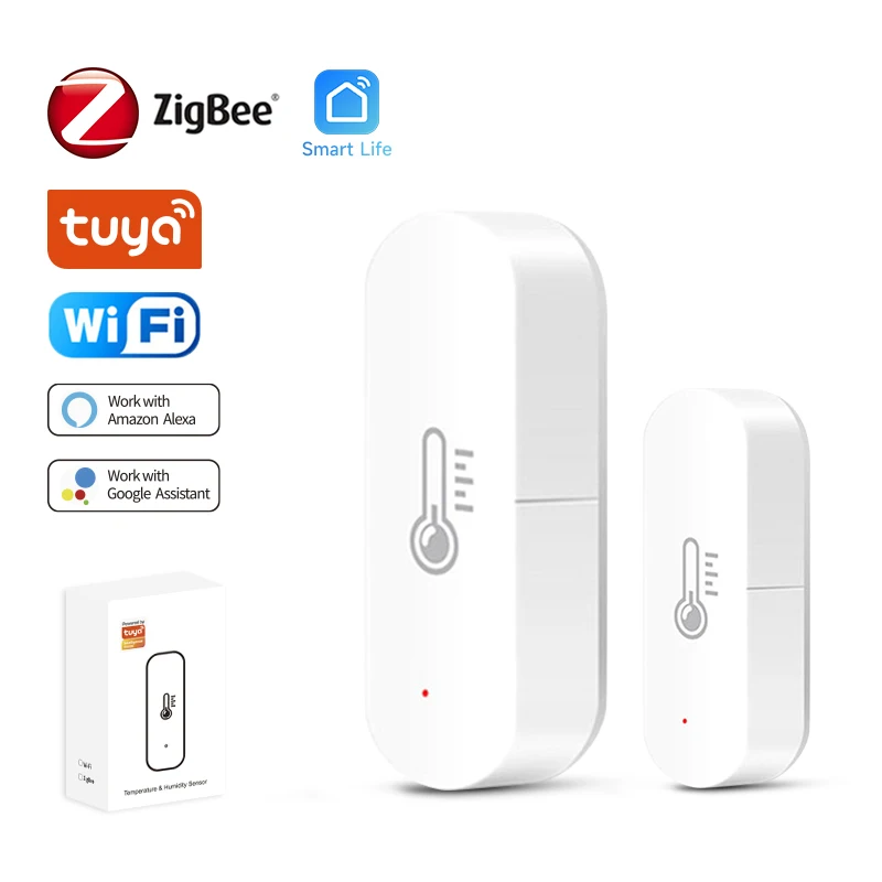 Умный датчик температуры и влажности Tuya ZigBee/Wi-Fi