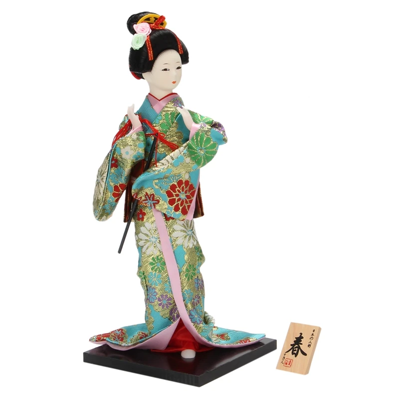 

12Inch Japanese Kimono Geisha Dolls Traditional Japanese Geisha Kimono Doll Sculpture With Traditional Vintage Kimono