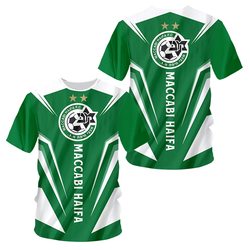 

Israel Maccabi Haifa Jersey Summer Men Soccer Oversized Maccabi Haifa T-shirts Flag Short Sleeve Green Apes Fans Soccer Clothing