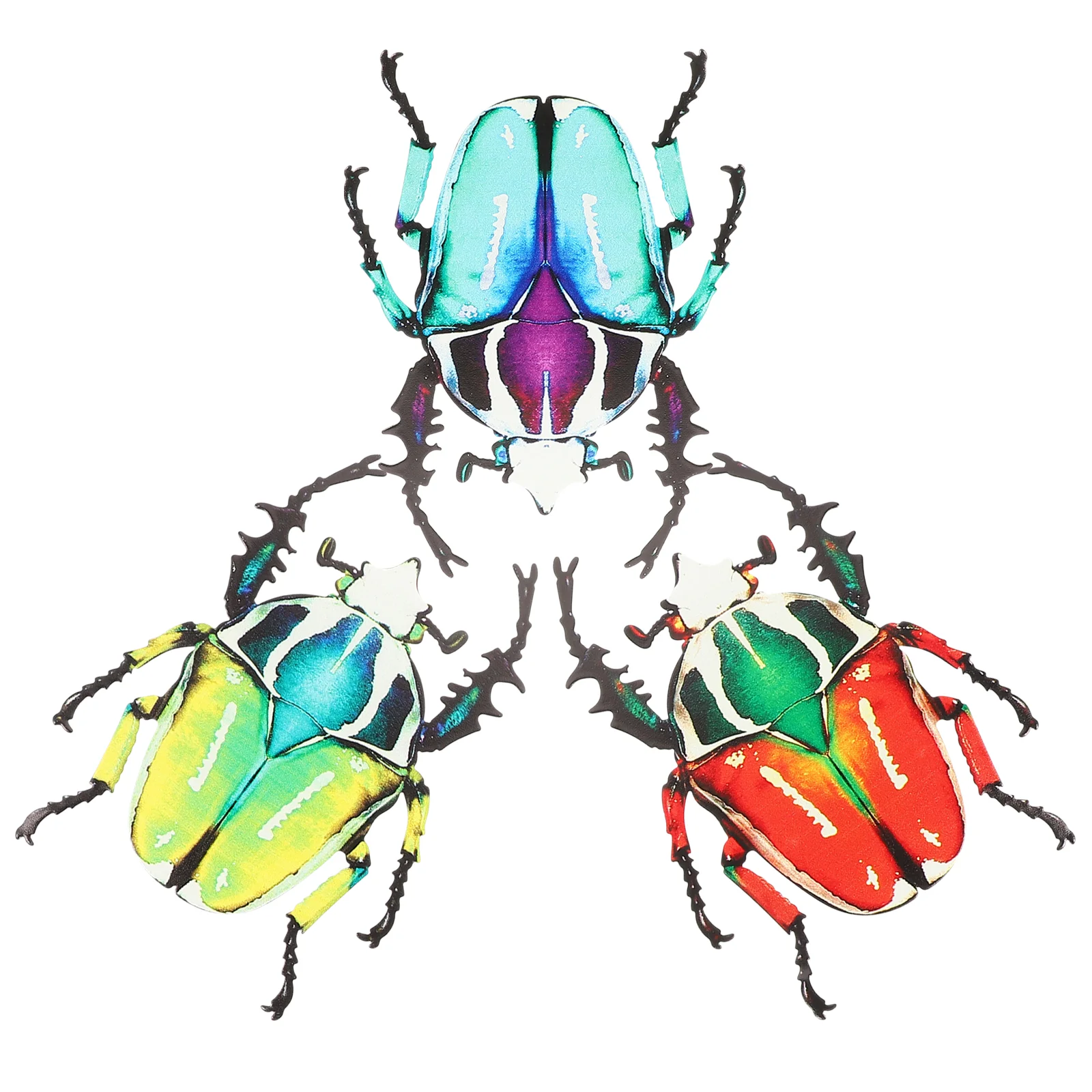 

3 Pcs Outdoor Lawn Ornaments Wall Wrought Iron Pendant Insect Sculptures 15x11cm Metal Garden Decor