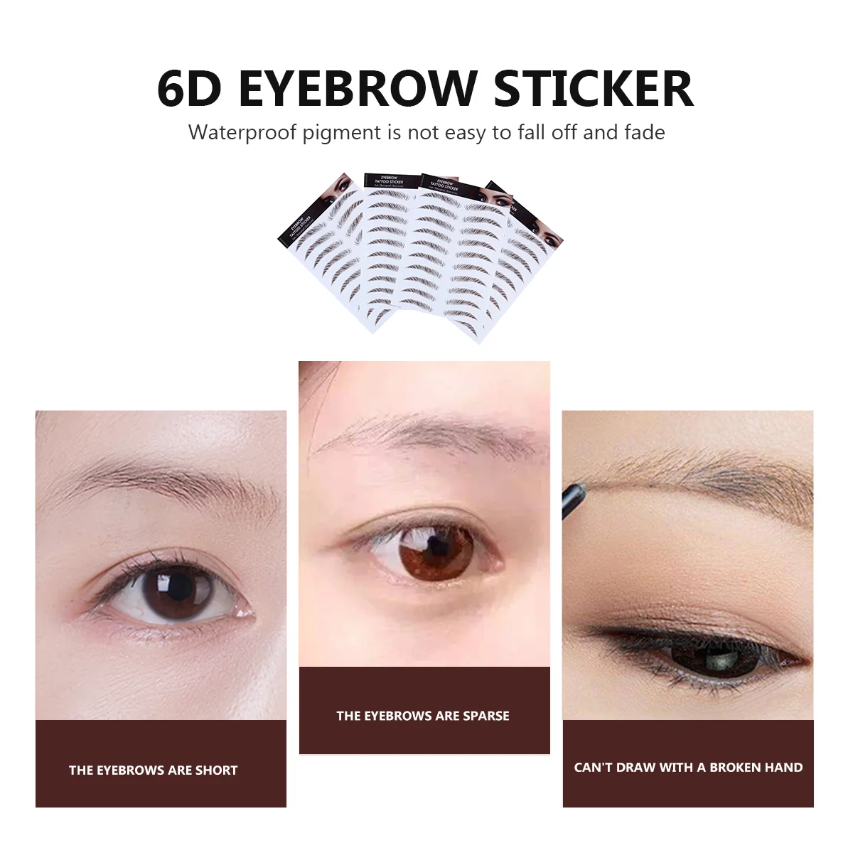 4 шт. наклейки для бровей 6D похожие на волосы брови косметика макияжа водостойкая