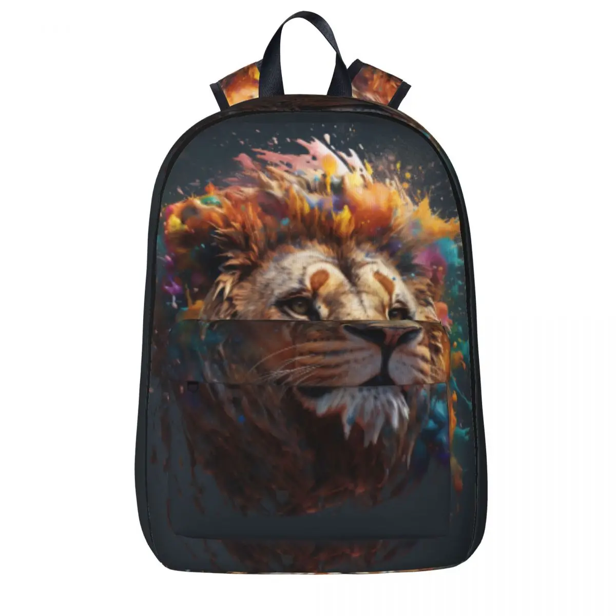 

Lion Backpack Liquid Splash Explosion Sport Backpacks Teen Cool High School Bags Custom Large Rucksack