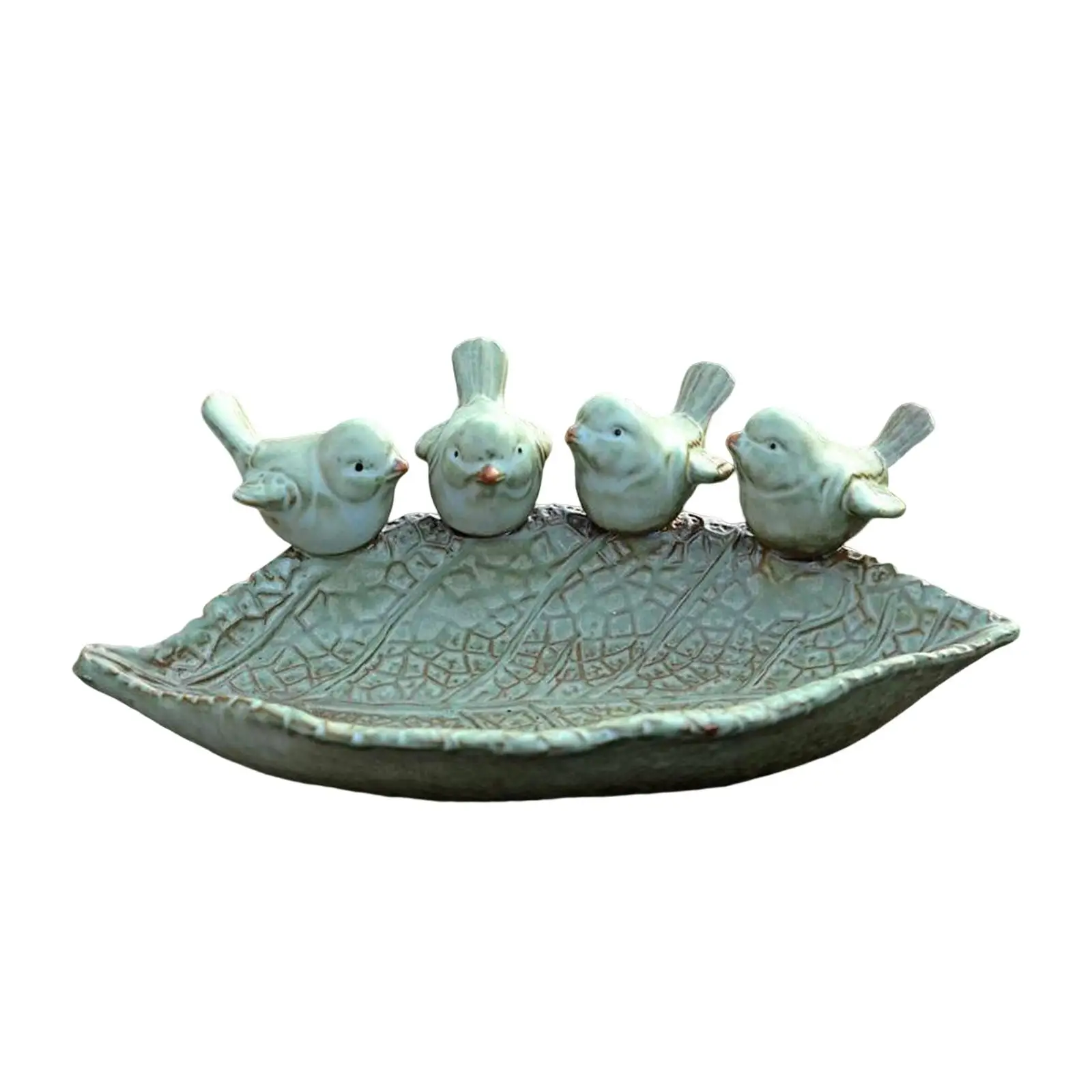 

Unique Patio Bird Feeder Leaf Shaped Flower Pot Ornamental Bird Feeder Hummingbird Bowl Table Ornaments Crafts for Porch Balcony