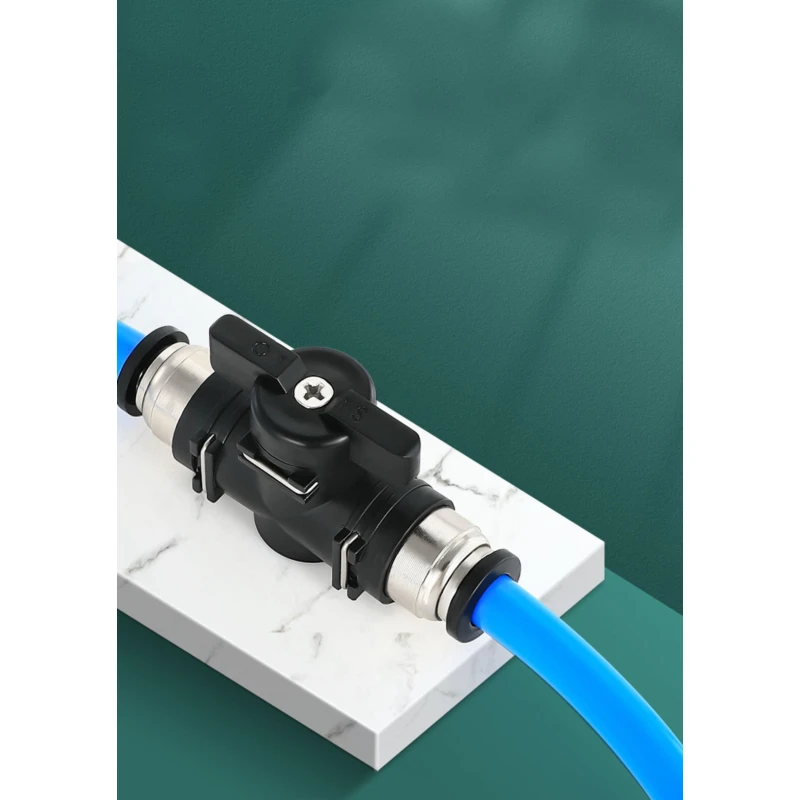 

4 6 8 10 12mm Pneumatic Quick Connector PU Hose Connector Manual Valve Steering Switch Manual Ball Valve 1pc New Black