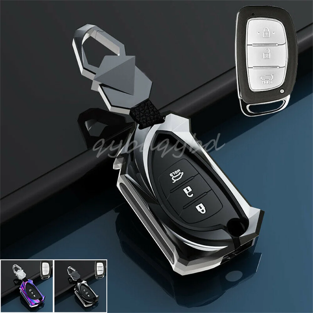

Alloy Car Smart Flip Key Case Cover Fob Bag Shell Skin Holder Protector For Hyundai Sonata Tucson Elantra GT Accessories Styling