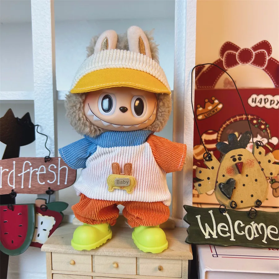 Labubu V1 одежда, аксессуары для куклы 17 см, модный костюм, игровой домик, игрушка Kpop, куклы-идолы, повседневный клетчатый комбинезон, подарок (art.: 3920cbafddfe7) - 3920cbafddfe7
