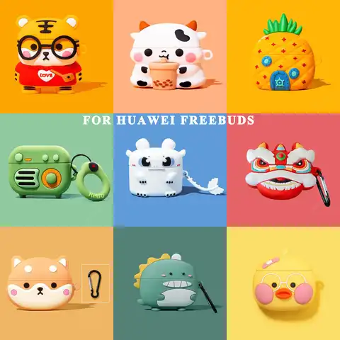 3D чехол для наушников Huawei Freebuds Pro 4 4i, силиконовый чехол с милым мультяшным рисунком собаки, утки, чехол для Freebuds Pro 4i 4, сумка для зарядки