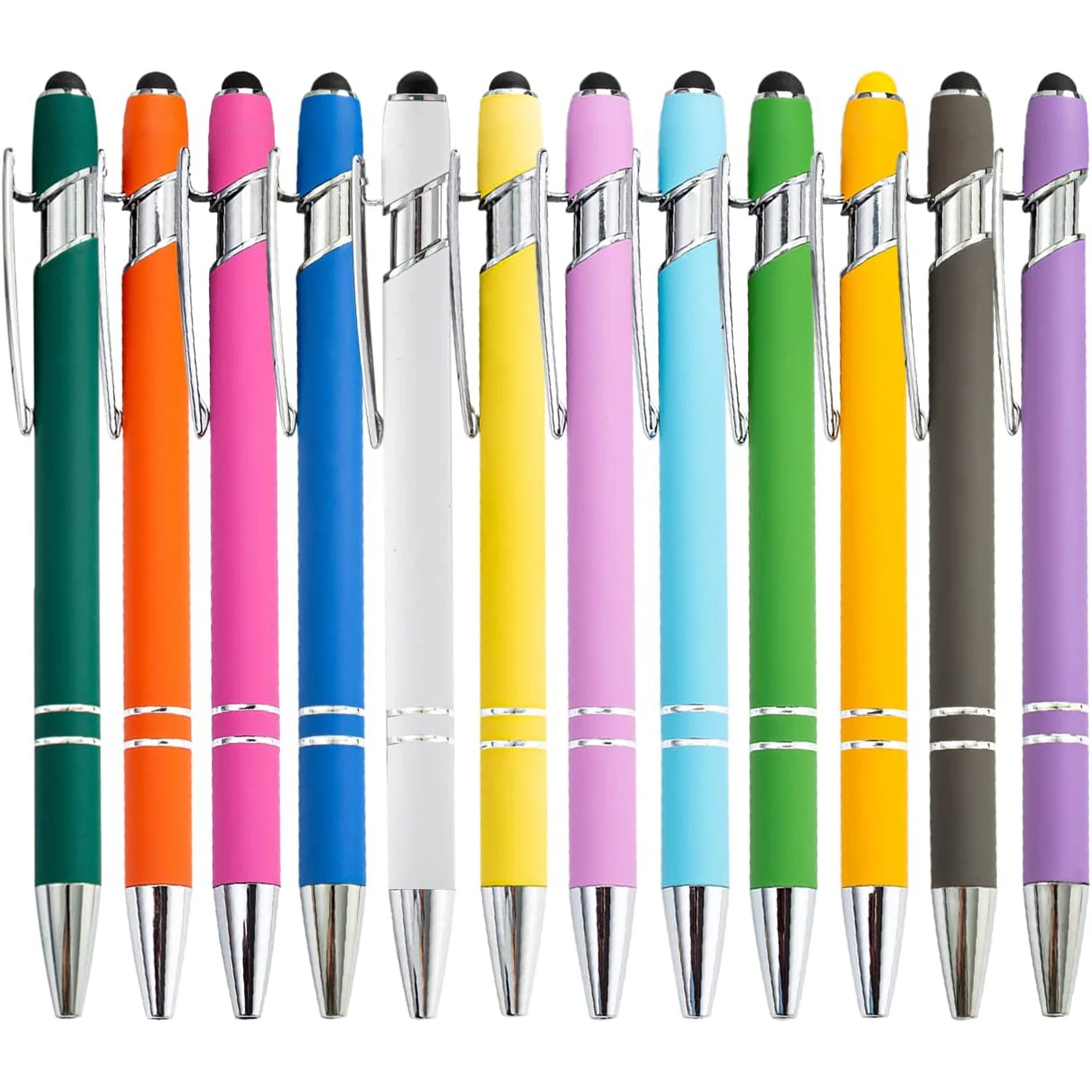 

12 шт. шариковая ручка с наконечником стилуса, металлический стилус, ручка с черными чернилами 1,0 мм для офиса, школы, канцелярские принадлежн...