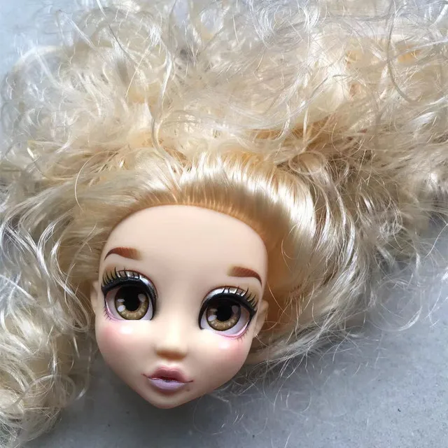 Красочные головки для кукол с блестящими глазами детали белые фиолетовые