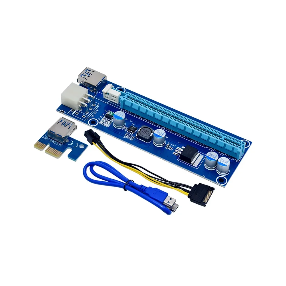 Переходная карта VER006C PCI-E Райзер 006C PCIE 1X до 16X удлинитель 60 см 100 USB 3 0 кабель SATA на 6