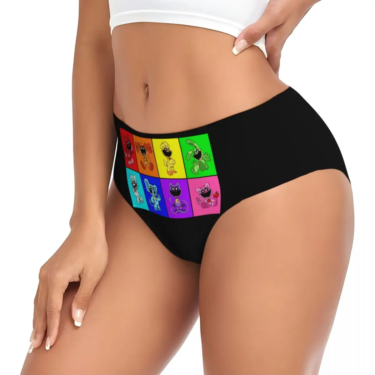 Красочные улыбающиеся трусики с большим ртом на заказ женские дышащие