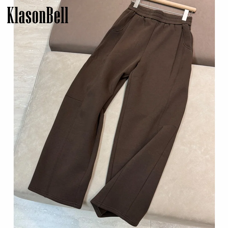 11 23 KlasonBell женские осенне-зимние новые флисовые спортивные штаны с карманами и