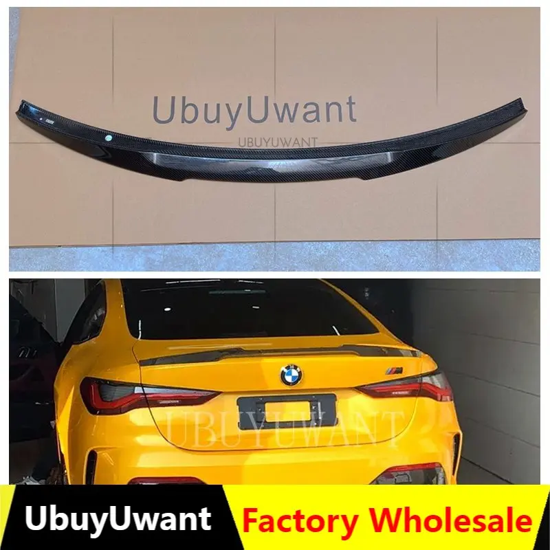 

UBUYUWANT For BMW G22 4 Series 428i 435i 2 DOORS For Coupe M4 STYLE Real Carbon Fiber Car Trunk Boot Lip Spoiler Wing 2020 2021