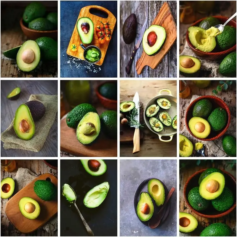 Картина на холсте с рисунком авокадо ручная роспись