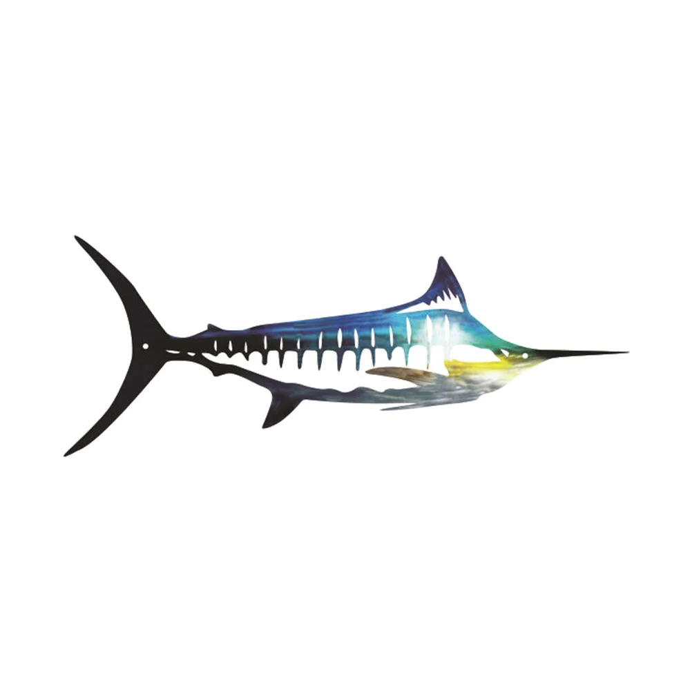 

Wall Fish Decormetal Nautical Sculpture Ocean Iron Sea Hanging Coastal Decoration Animal Beach Tropical Theme Outdoor